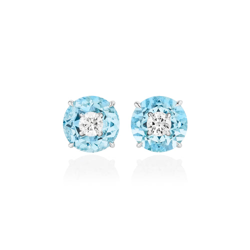 Crush - Diamond and Aquamarine Earrings