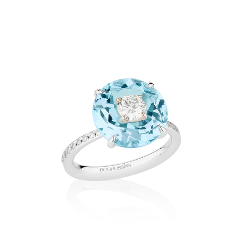 Crush - Diamond and Aquamarine Ring