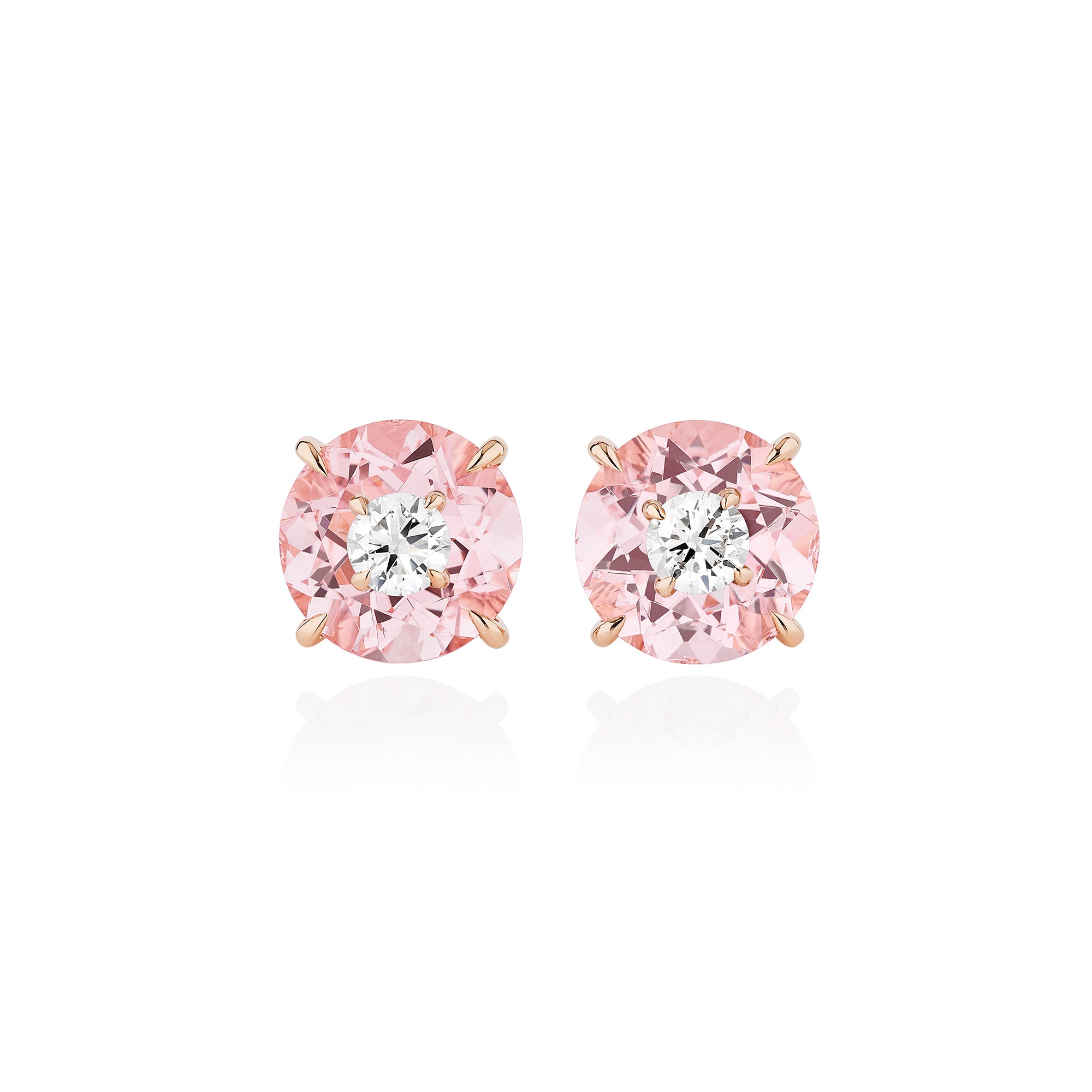 Crush - Diamond and Morganite Earrings