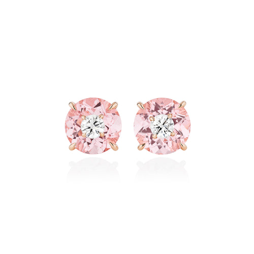 Crush - Diamond and Morganite Earrings