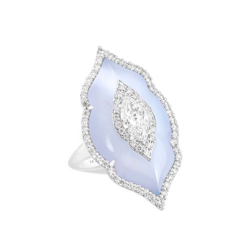 Arches - Diamond and Chalcedony Ring