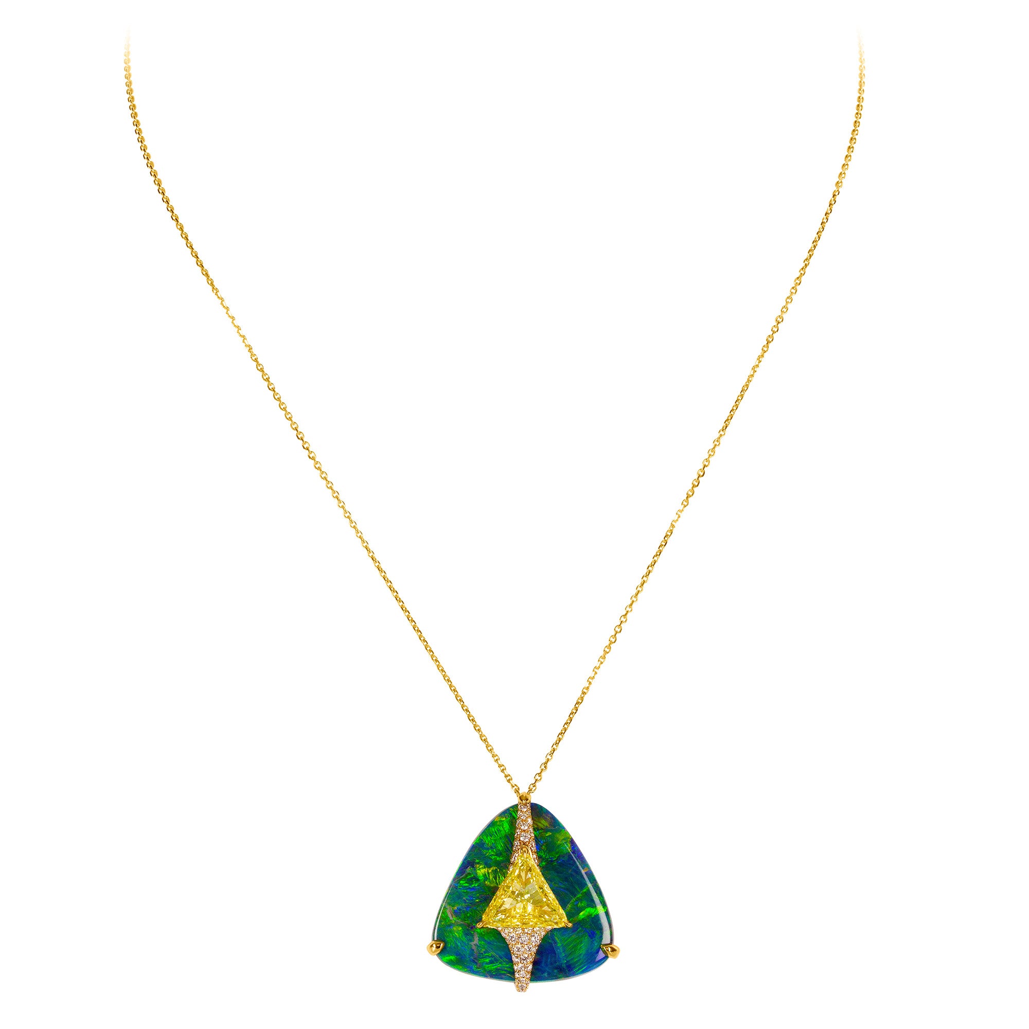 Kissing - Diamond and Opal Pendant