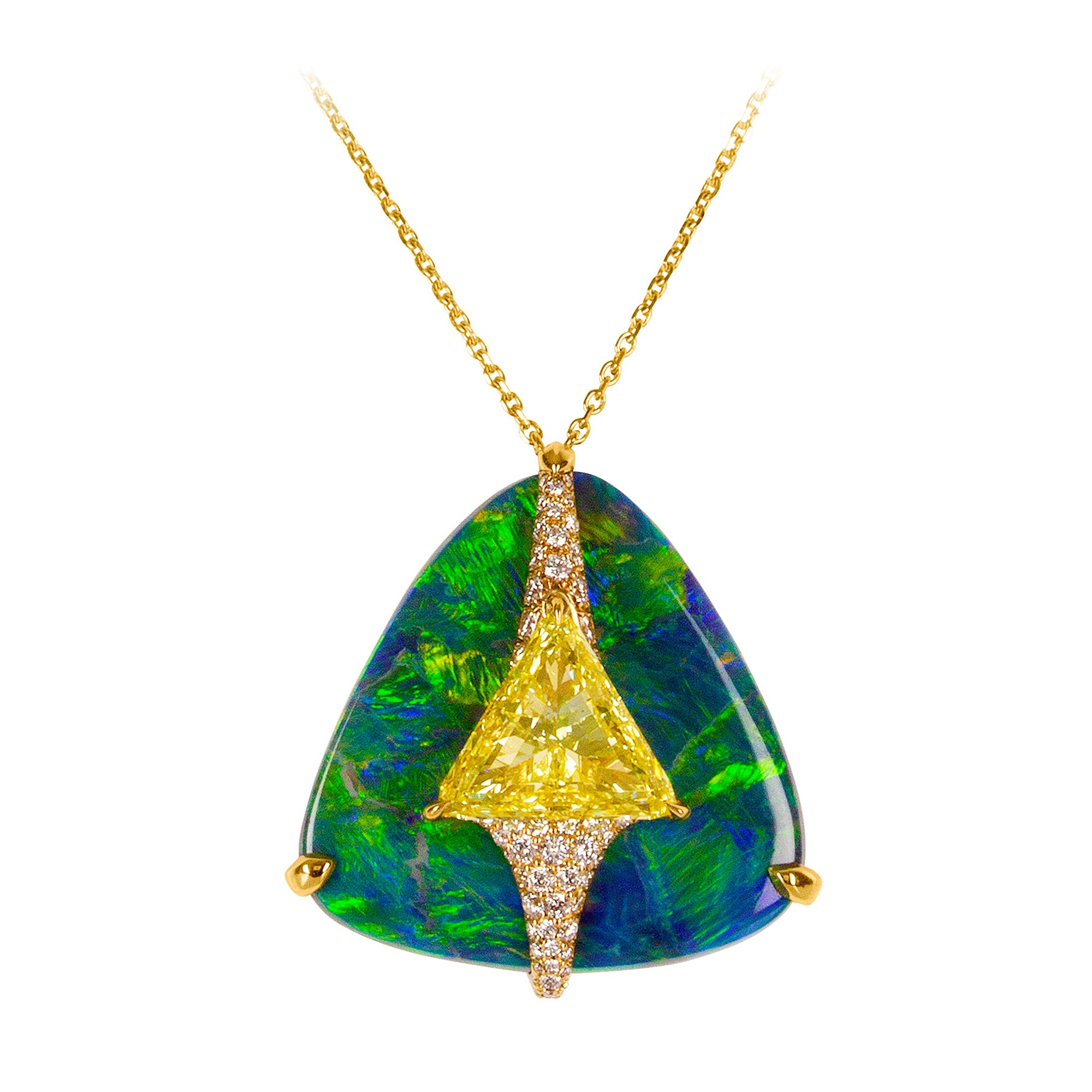 Kissing - Diamond and Opal Pendant
