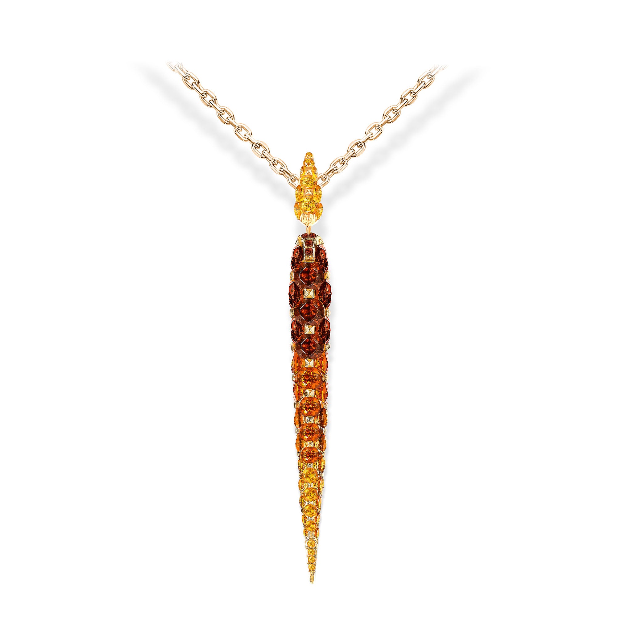 Merveilles Icicle - Garnet Long Pendant