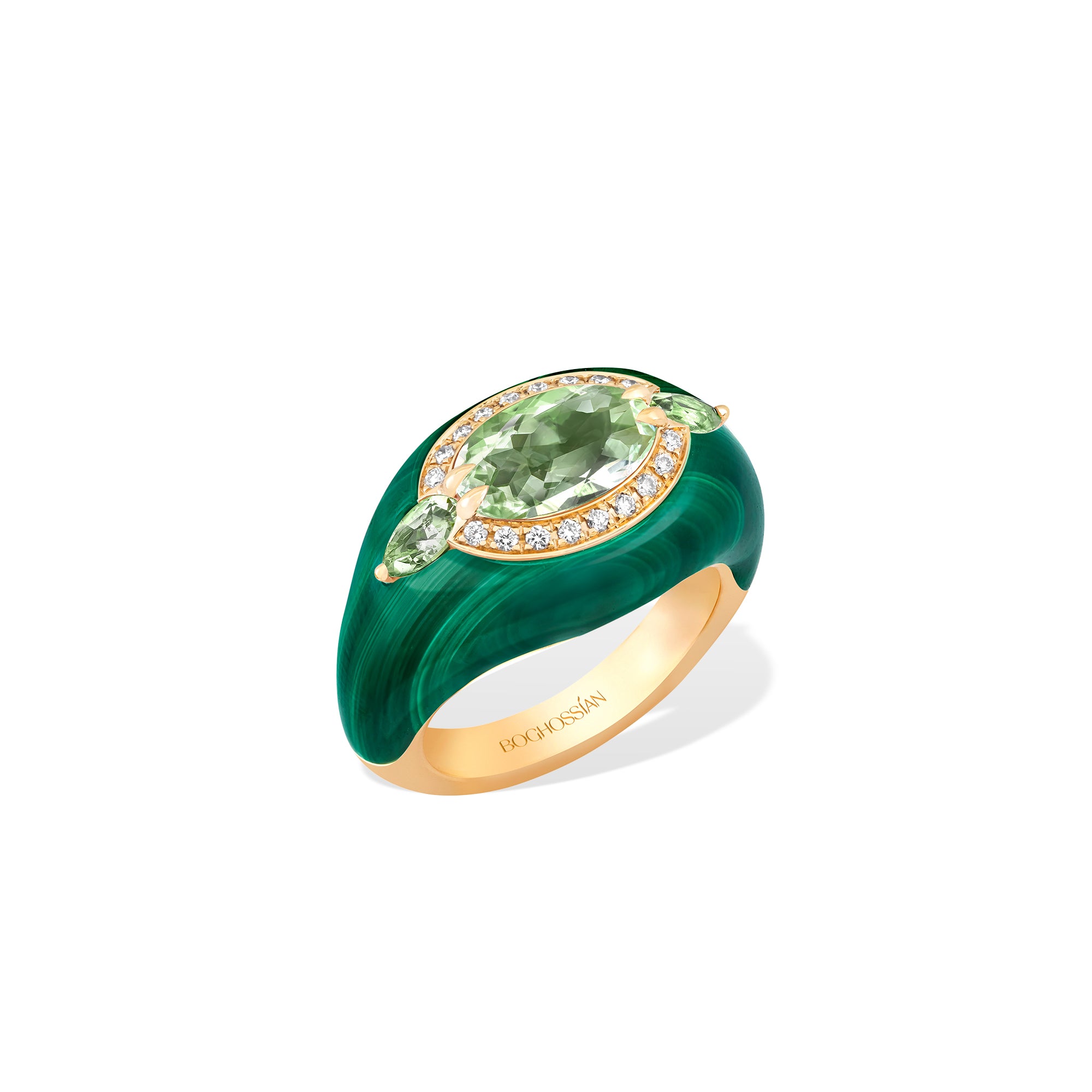 Reveal - Green Tourmaline and Malachite Ring