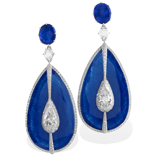 Kissing - Diamond and Sapphire Earrings