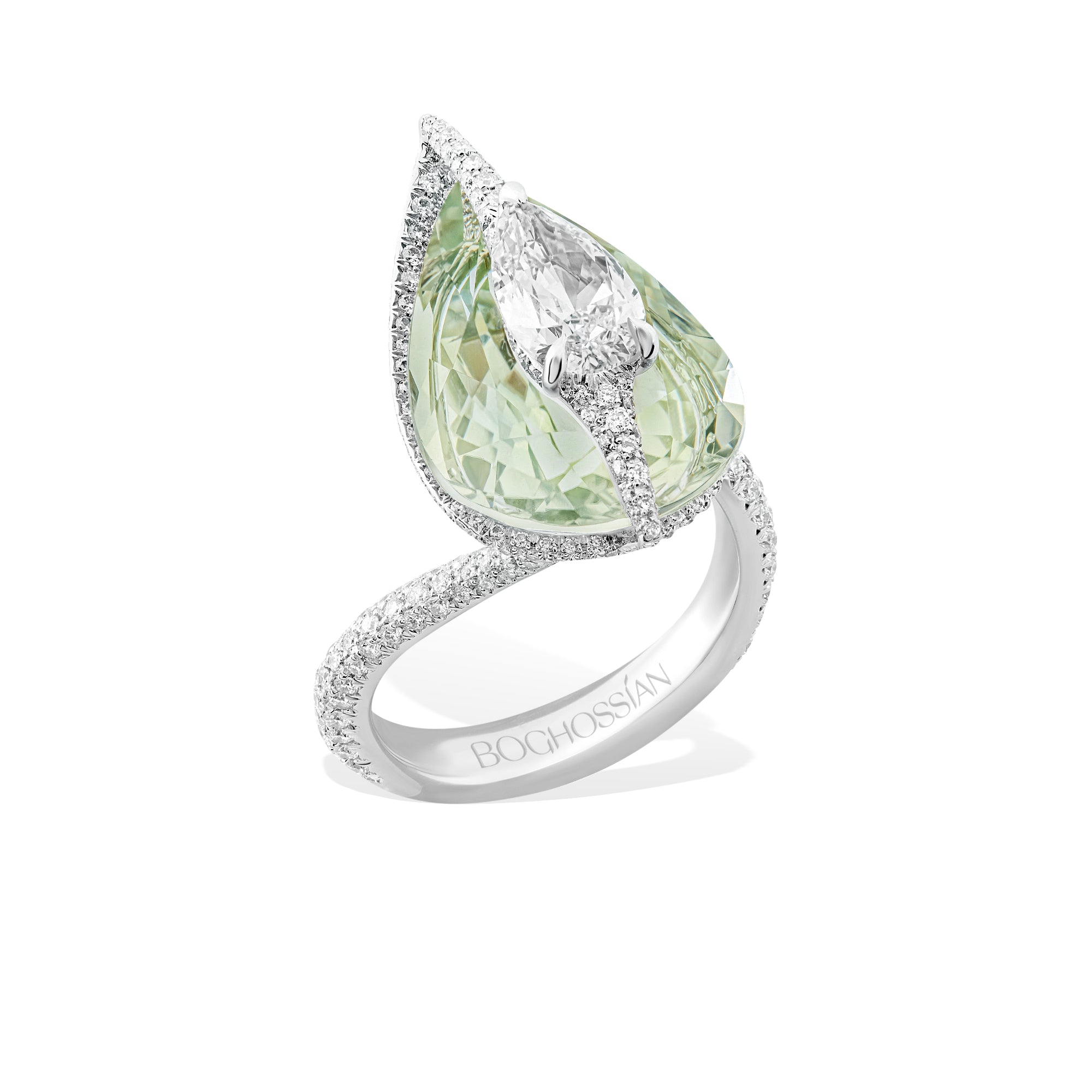 Kissing - Diamond and Prasiolite Ring