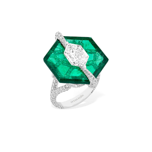 Kissing - Emerald and Diamond Ring