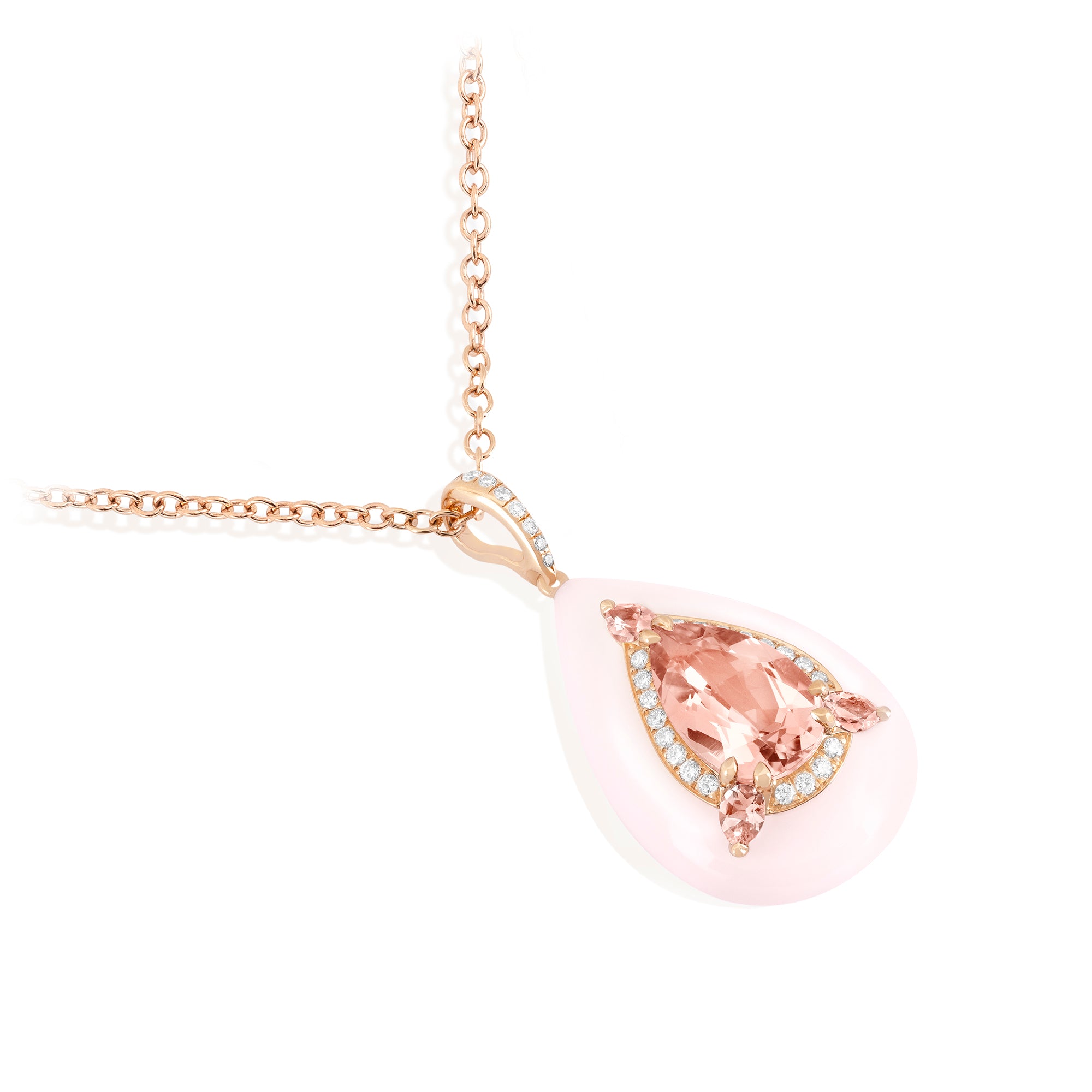 Reveal - Morganite and Pink Opal Pendant