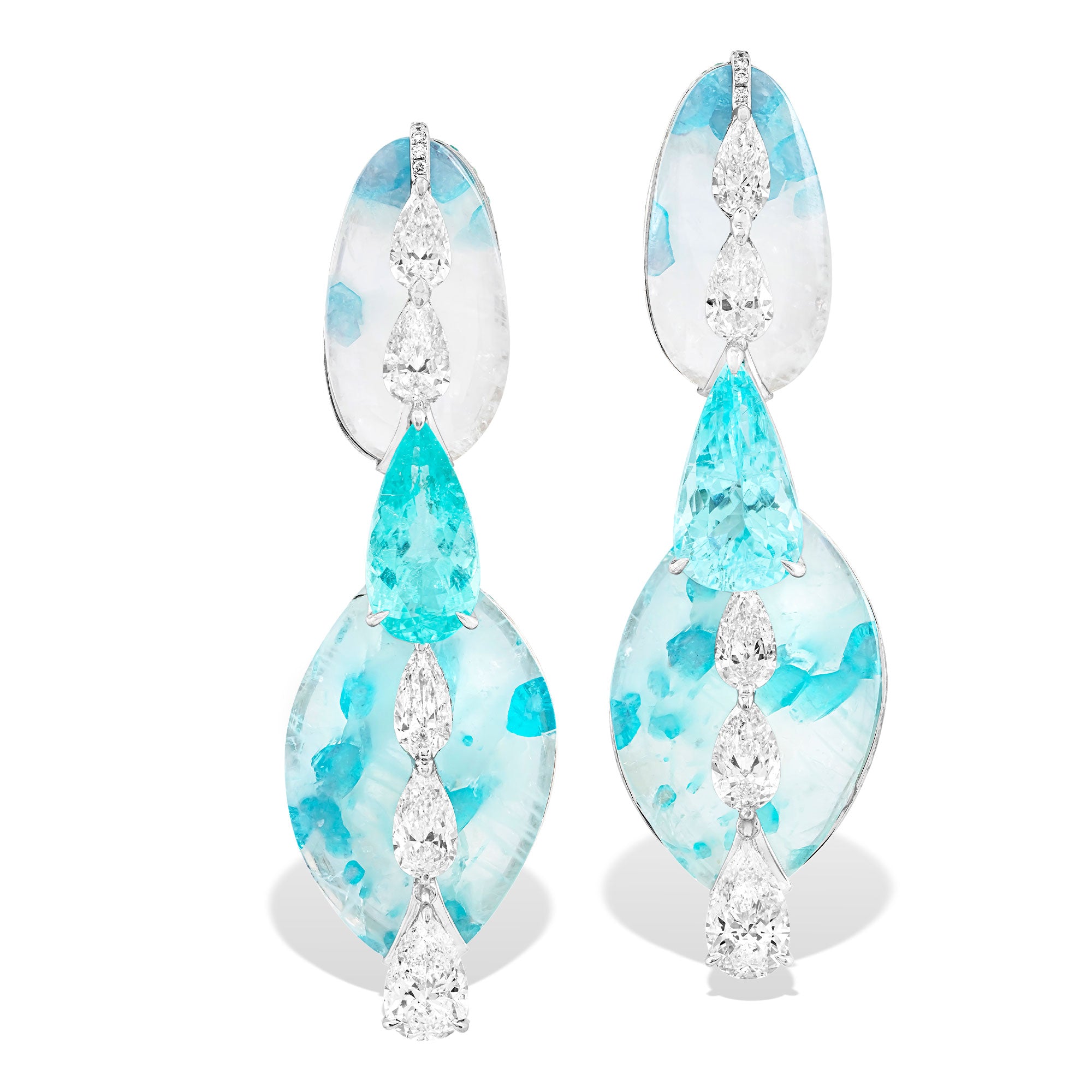 Kissing - Paraiba and Diamond Earrings