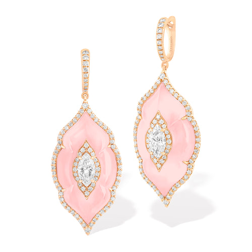 Arches - Diamond and Pink Opal Earrings