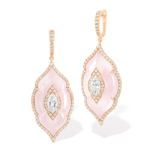 Arches - Diamond and Pink Opal Earrings