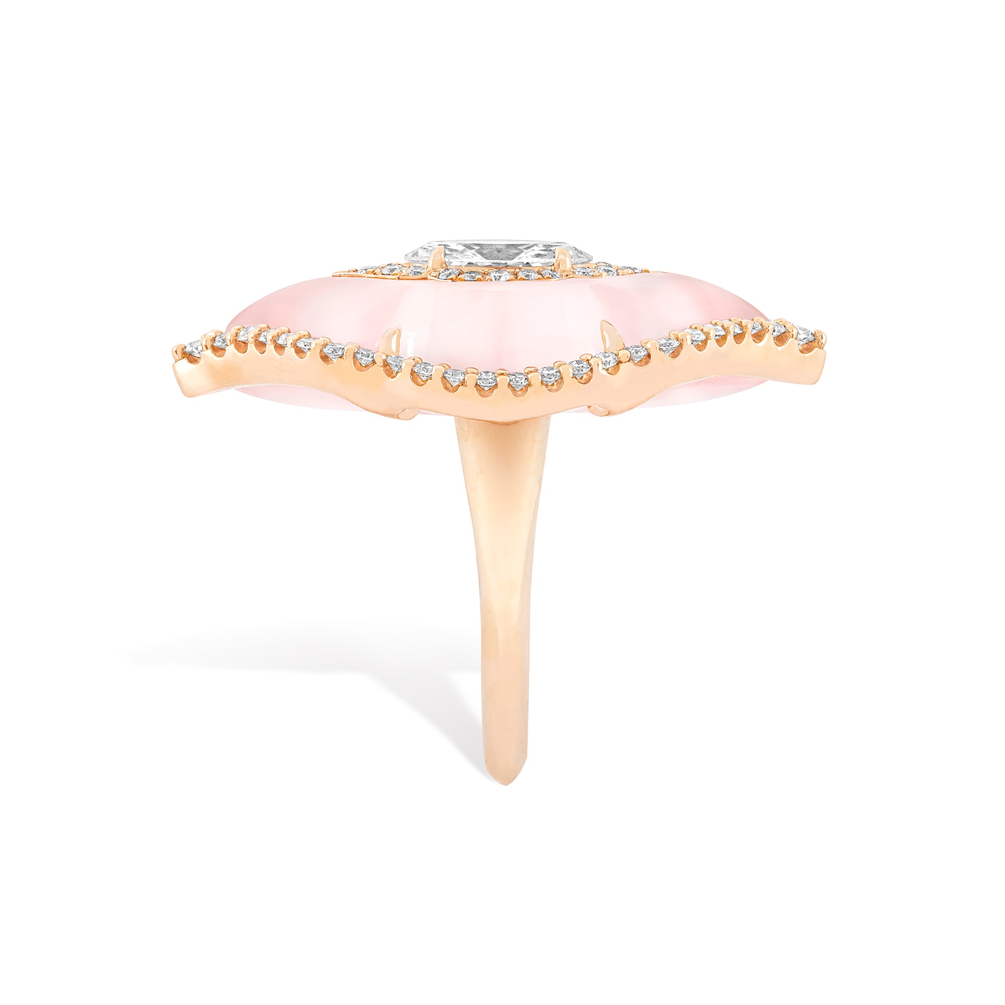 Arches - Diamond and Pink Opal Ring