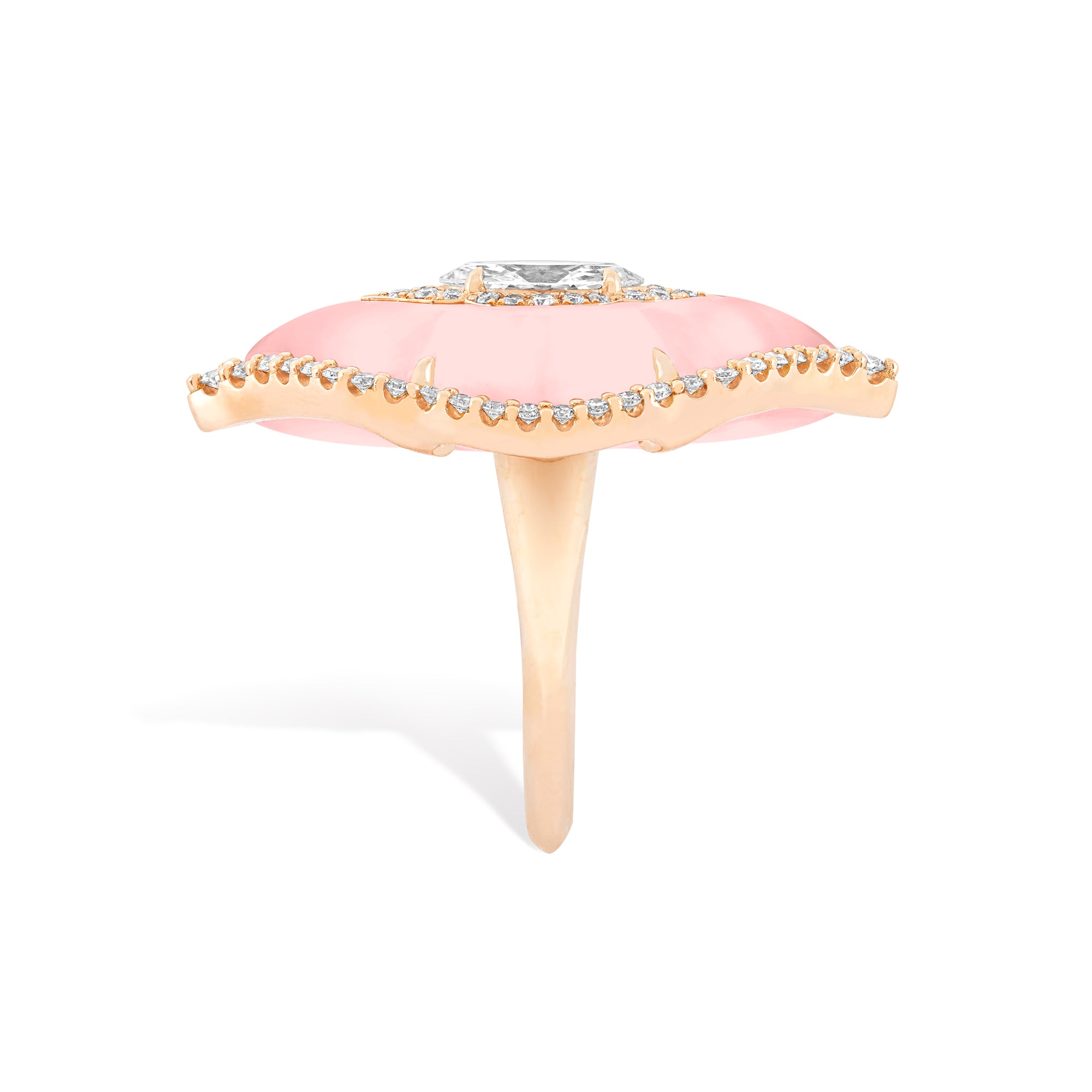 Arches - Diamond and Pink Opal Ring