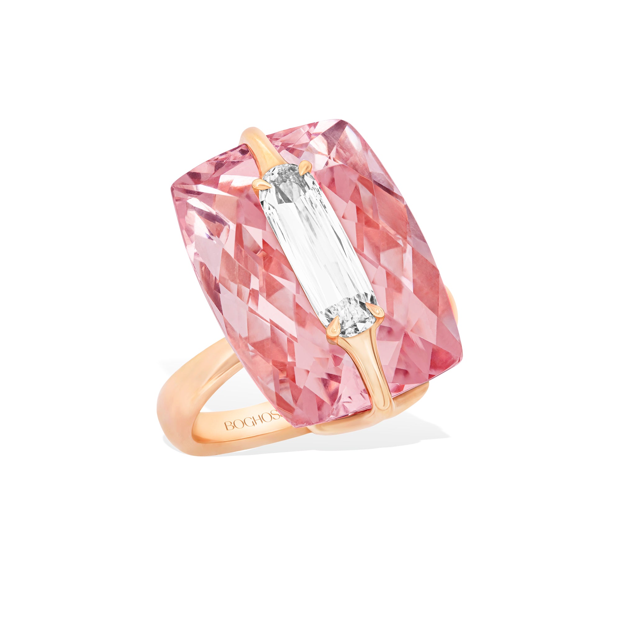 Kissing - Diamond and Morganite Ring