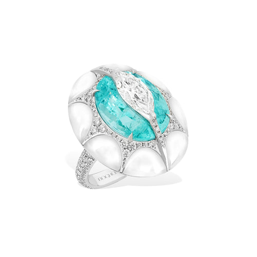 Kissing - Diamond, Paraiba and Quartz Ring