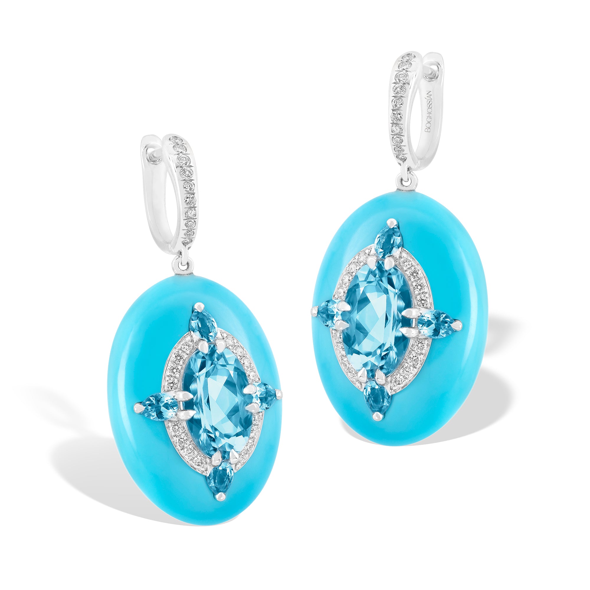 Reveal - Blue Topaz and Turquoise Earrings