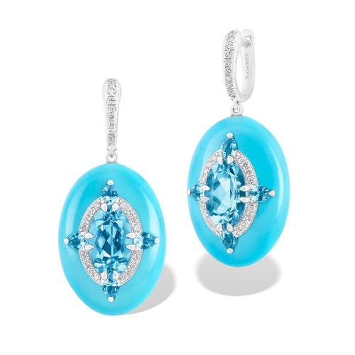 Reveal - Blue Topaz and Turquoise Earrings