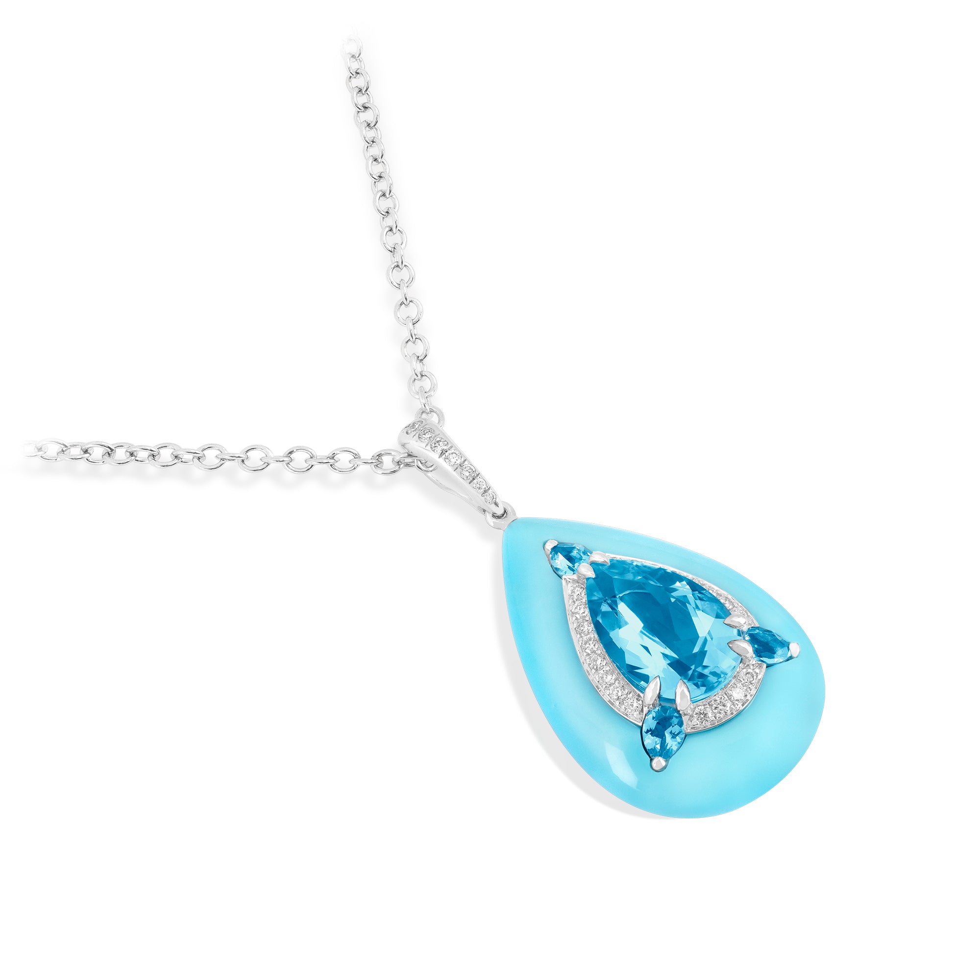 Reveal - Blue Topaz and Turquoise Pendant