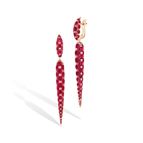 Merveilles Icicle - Ruby Earrings - Medium