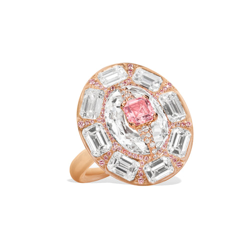Kissing - Fancy Intense Pink and Diamond Ring