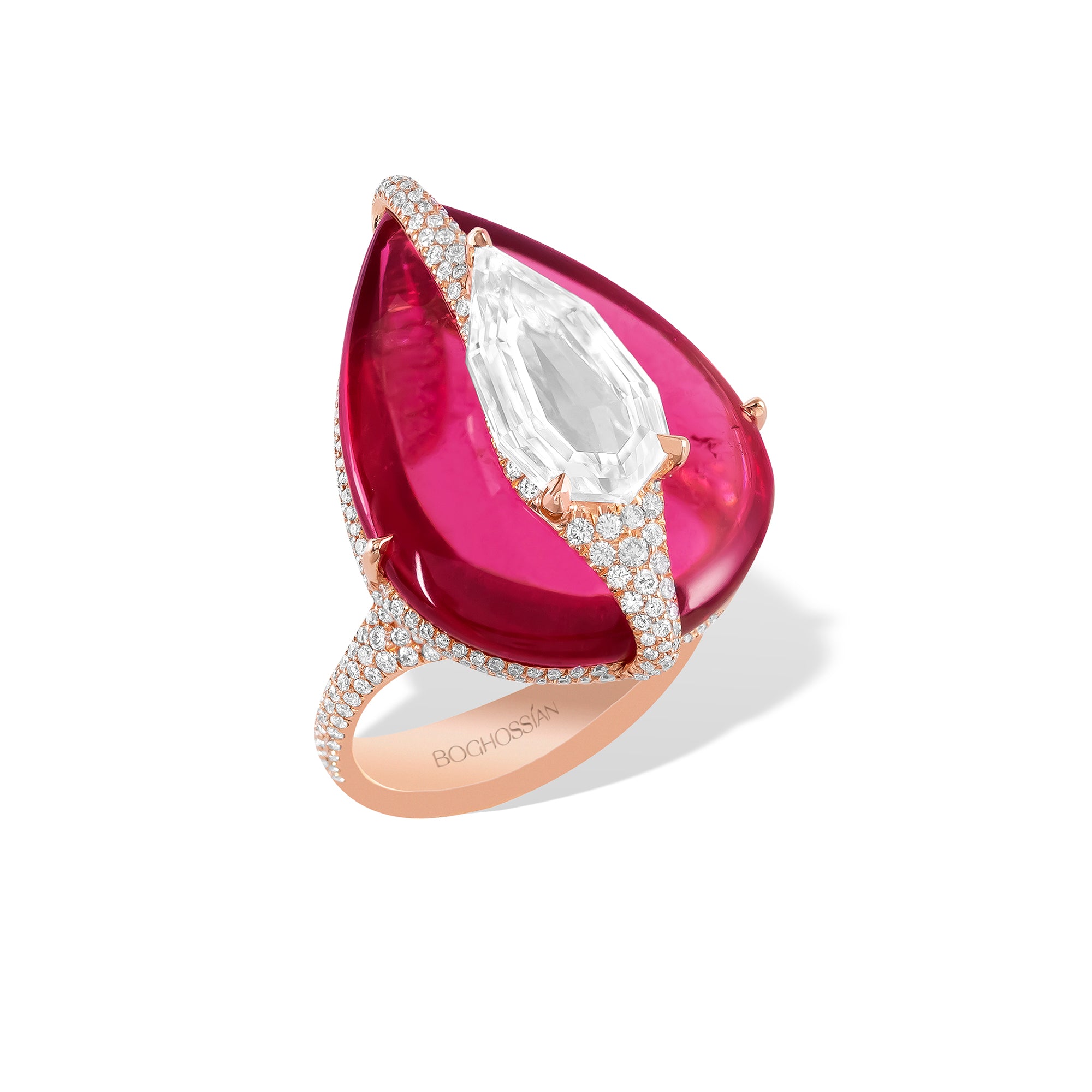 Kissing - Diamond and Rubellite Ring
