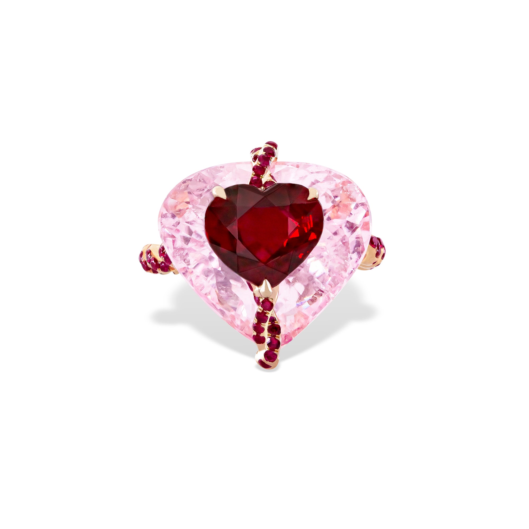 Kissing - Ruby and Pink Tourmaline Ring