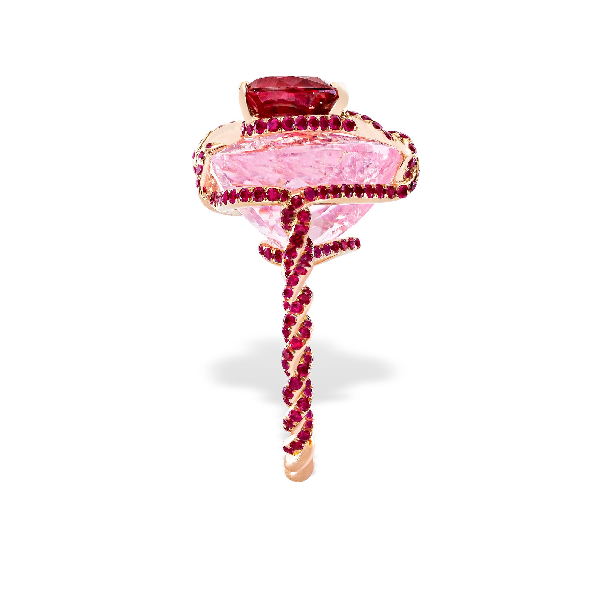 Kissing - Ruby and Pink Tourmaline Ring