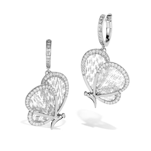 Titanium Butterfly - Diamond and Titanium Earrings - Small