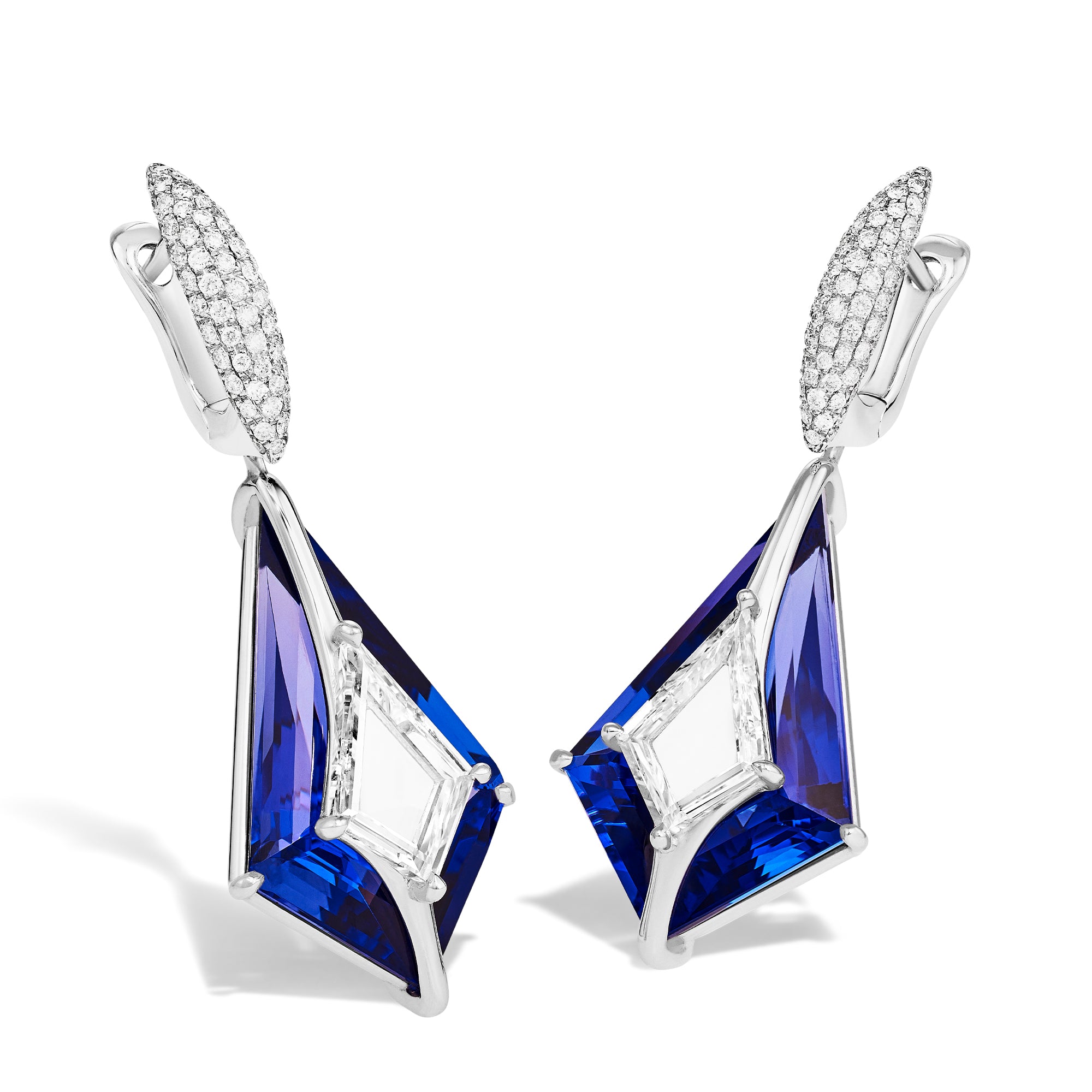 Kissing - Diamond and Tanzanite Earrings
