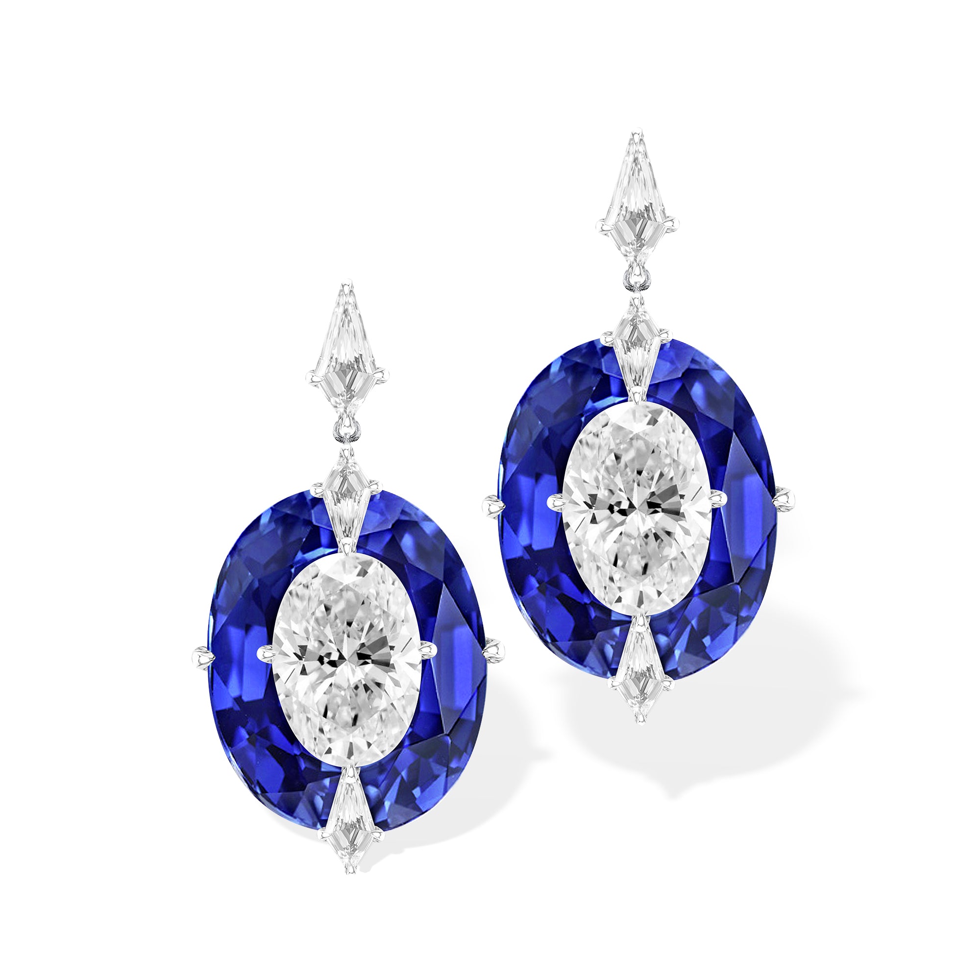 Kissing - Diamond and Sapphire Earrings