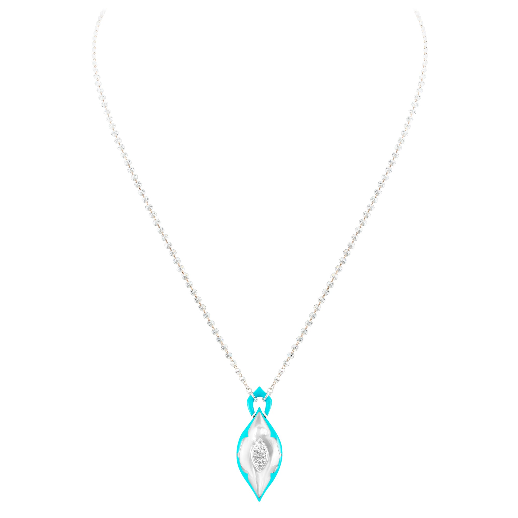 Inlay - Diamond, Turquoise and Mother-of-Pearl Necklace