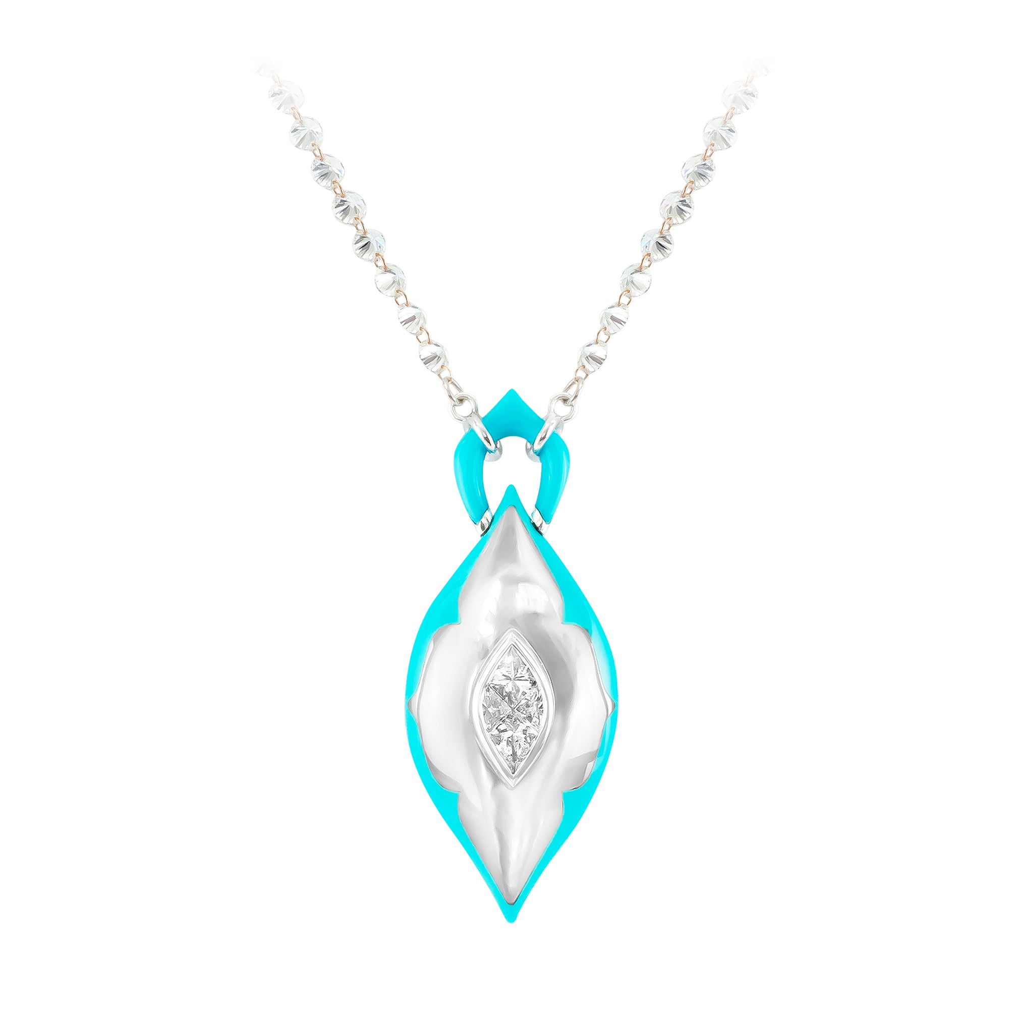 Inlay - Diamond, Turquoise and Mother-of-Pearl Necklace