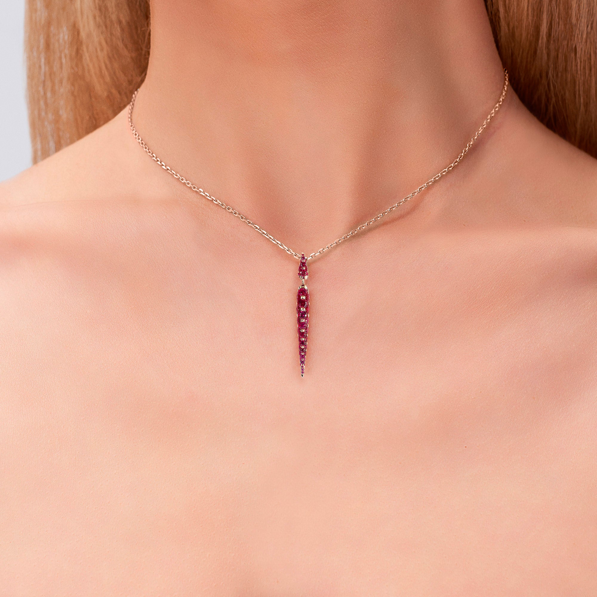 Merveilles Icicle - Ruby Pendant - Small