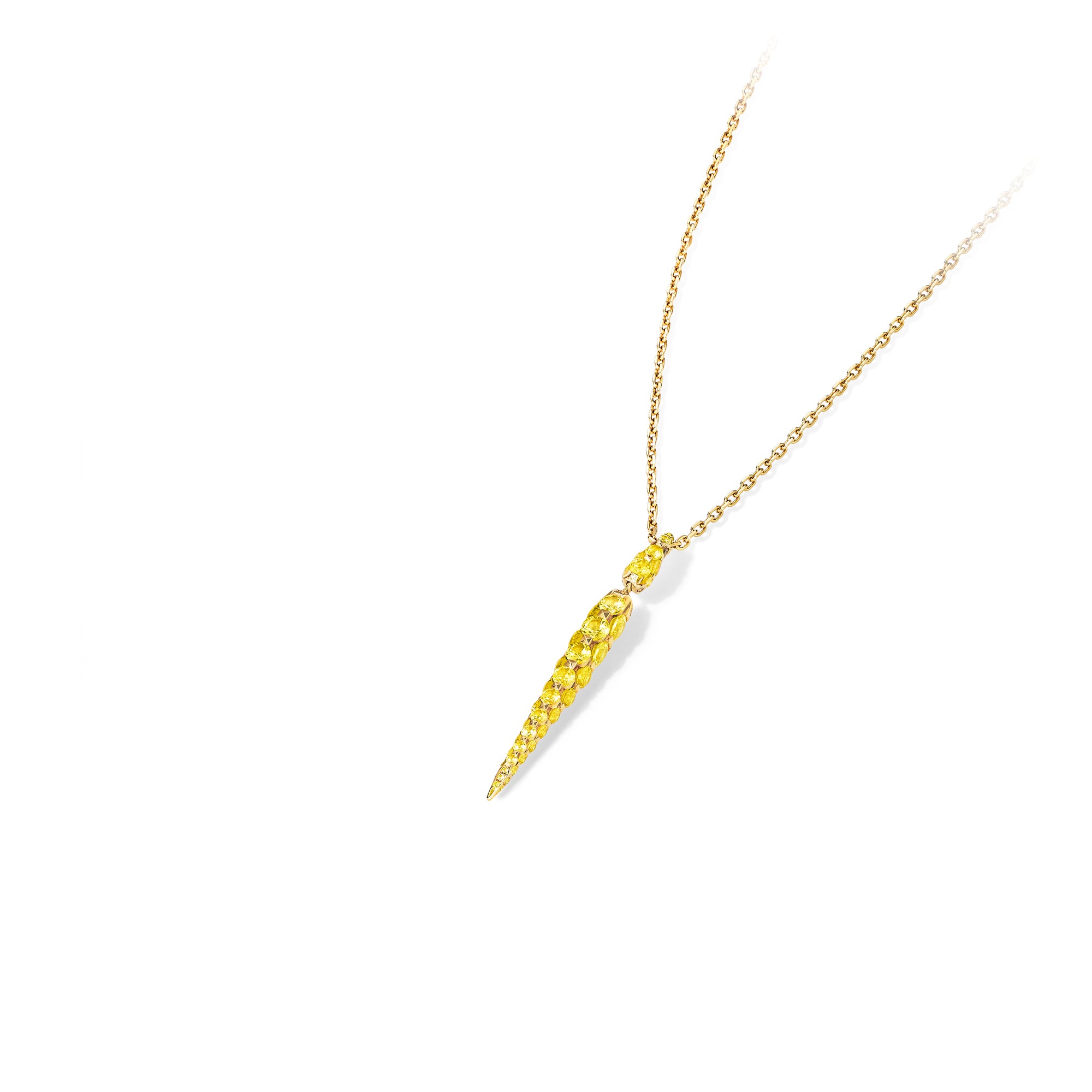 Merveilles Icicle - Yellow Sapphire Pendant - Small