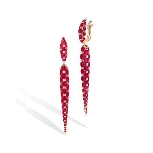 Merveilles Icicle - Ruby Earrings - Medium
