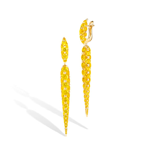 Merveilles Icicle - Yellow Sapphire Earrings - Medium
