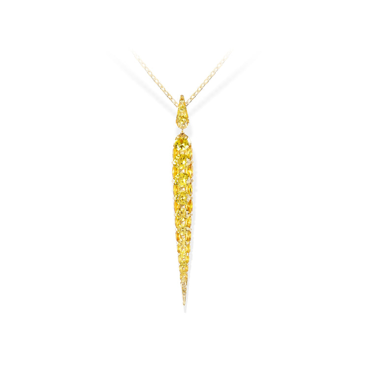 Merveilles Icicle - Yellow Sapphire Pendant - Medium