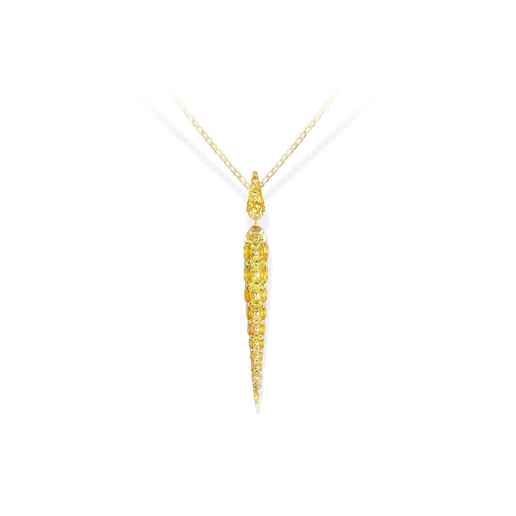 Merveilles Icicle - Yellow Sapphire Pendant - Small